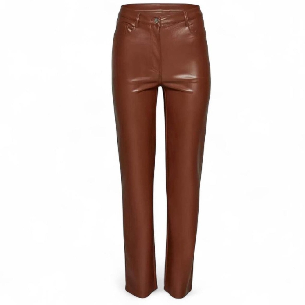 Aritzia Wilfred The Melina Brown Vegan Leather Pants